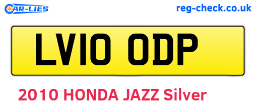 LV10ODP are the vehicle registration plates.