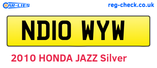 ND10WYW are the vehicle registration plates.