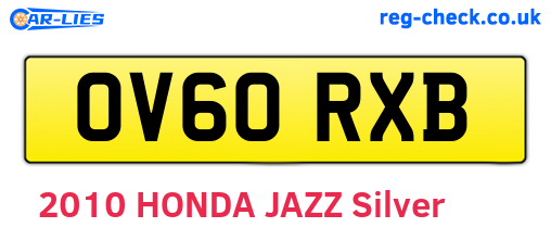 OV60RXB are the vehicle registration plates.