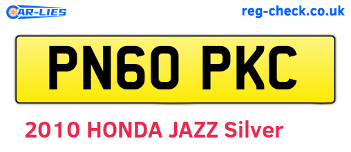 PN60PKC are the vehicle registration plates.