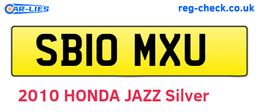 SB10MXU are the vehicle registration plates.