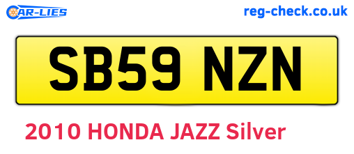 SB59NZN are the vehicle registration plates.