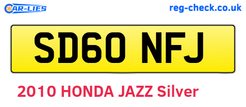 SD60NFJ are the vehicle registration plates.