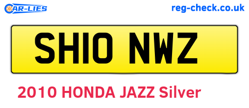 SH10NWZ are the vehicle registration plates.