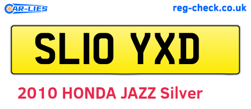 SL10YXD are the vehicle registration plates.