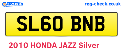 SL60BNB are the vehicle registration plates.