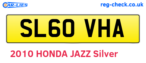 SL60VHA are the vehicle registration plates.