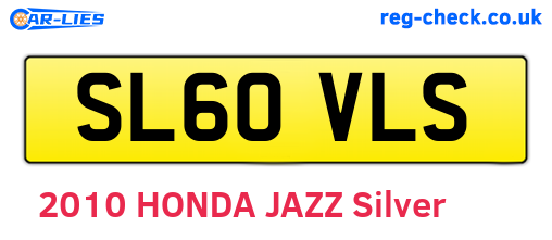 SL60VLS are the vehicle registration plates.