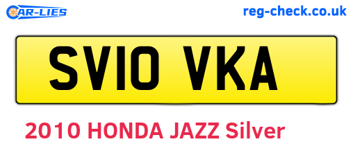 SV10VKA are the vehicle registration plates.