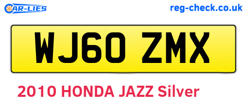 WJ60ZMX are the vehicle registration plates.