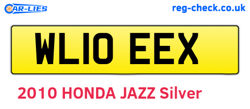 WL10EEX are the vehicle registration plates.