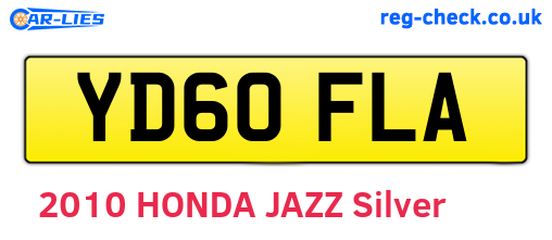 YD60FLA are the vehicle registration plates.