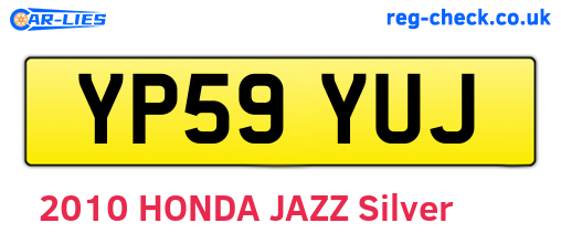 YP59YUJ are the vehicle registration plates.