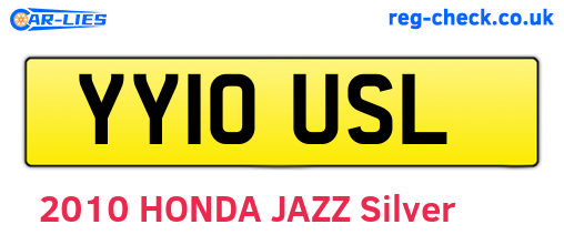 YY10USL are the vehicle registration plates.
