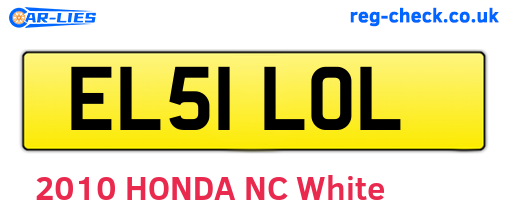 EL51LOL are the vehicle registration plates.