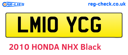 LM10YCG are the vehicle registration plates.