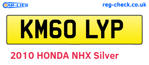 KM60LYP are the vehicle registration plates.