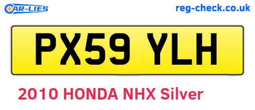 PX59YLH are the vehicle registration plates.