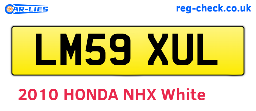 LM59XUL are the vehicle registration plates.