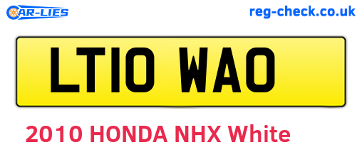 LT10WAO are the vehicle registration plates.