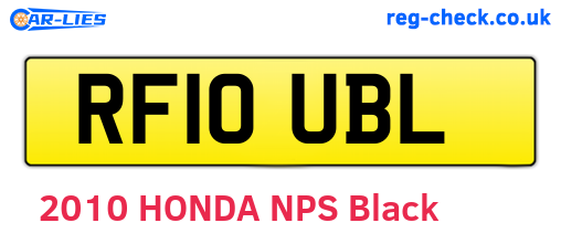 RF10UBL are the vehicle registration plates.