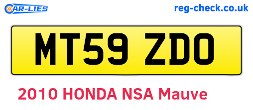 MT59ZDO are the vehicle registration plates.