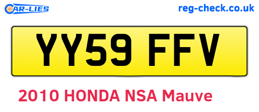 YY59FFV are the vehicle registration plates.
