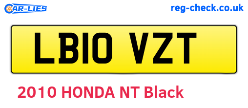 LB10VZT are the vehicle registration plates.