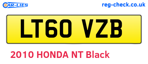 LT60VZB are the vehicle registration plates.
