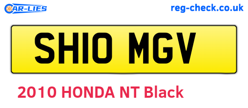 SH10MGV are the vehicle registration plates.