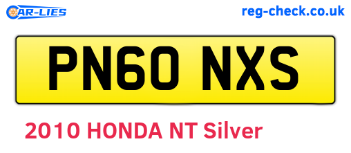 PN60NXS are the vehicle registration plates.