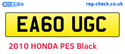 EA60UGC are the vehicle registration plates.