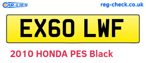 EX60LWF are the vehicle registration plates.