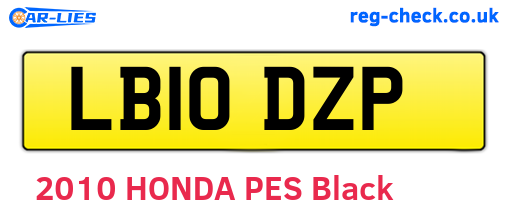 LB10DZP are the vehicle registration plates.
