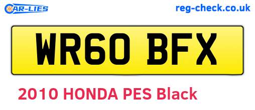 WR60BFX are the vehicle registration plates.