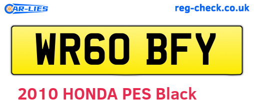 WR60BFY are the vehicle registration plates.