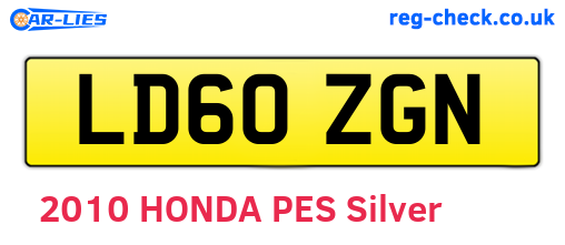 LD60ZGN are the vehicle registration plates.