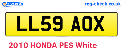 LL59AOX are the vehicle registration plates.