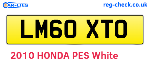LM60XTO are the vehicle registration plates.