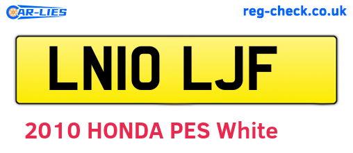 LN10LJF are the vehicle registration plates.