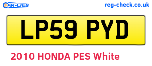LP59PYD are the vehicle registration plates.