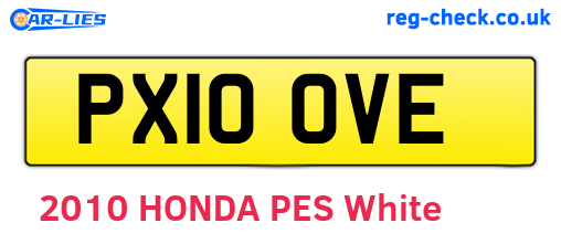 PX10OVE are the vehicle registration plates.