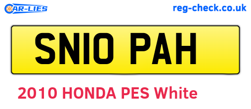 SN10PAH are the vehicle registration plates.