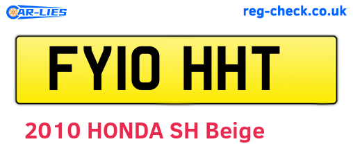 FY10HHT are the vehicle registration plates.