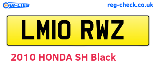 LM10RWZ are the vehicle registration plates.