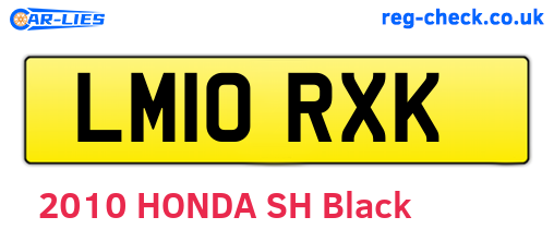 LM10RXK are the vehicle registration plates.