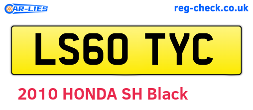 LS60TYC are the vehicle registration plates.