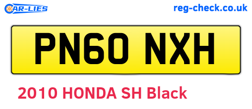 PN60NXH are the vehicle registration plates.