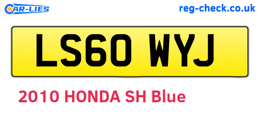 LS60WYJ are the vehicle registration plates.