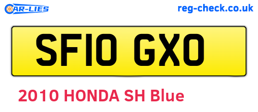 SF10GXO are the vehicle registration plates.
